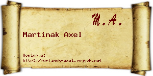 Martinak Axel névjegykártya
